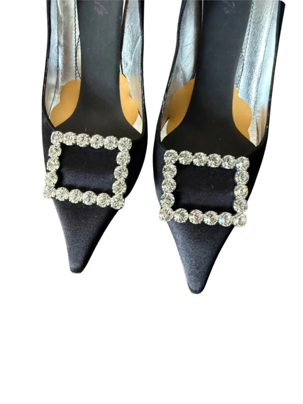 Kate Spade Black Pointed Toe Crystal Buckle Pumps-Size 7.5 Like New